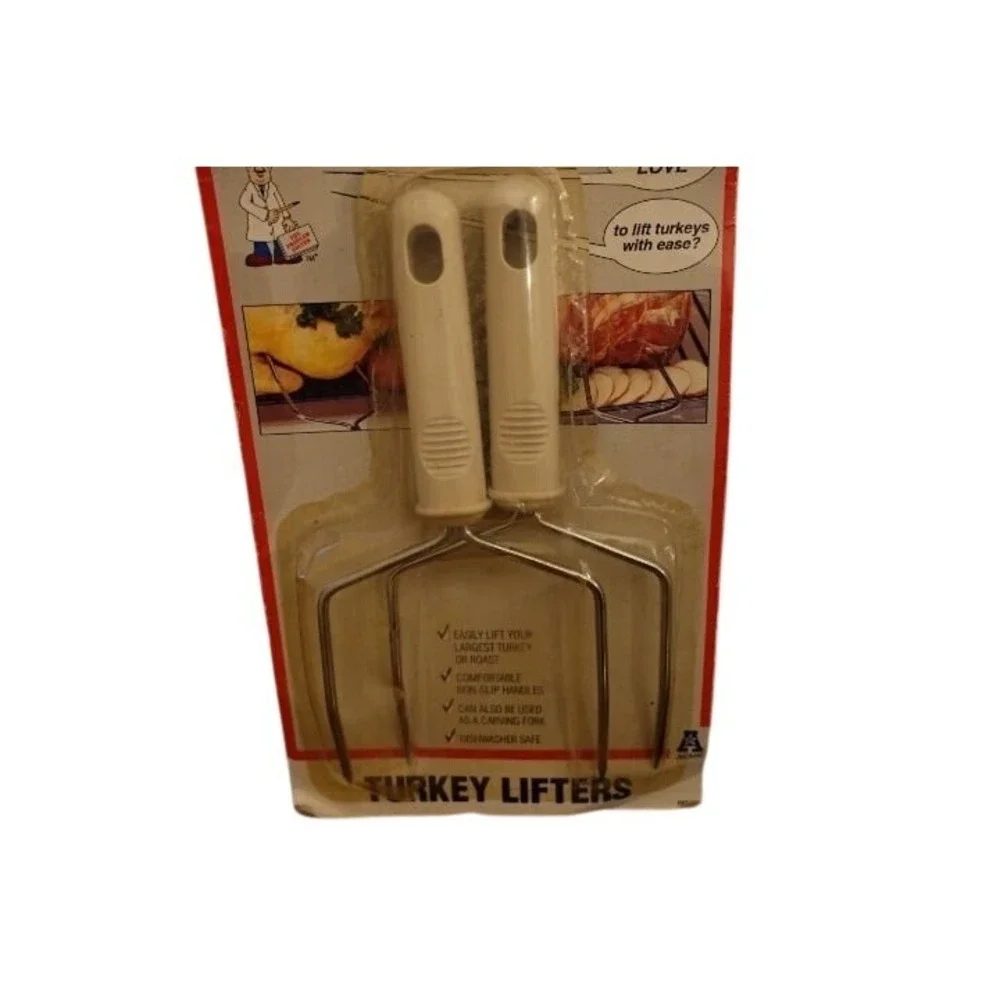 Acme Turkey Lifters Roast Carving Fork Comfortable Non-Slip Handles New‎